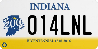 IN license plate 014LNL