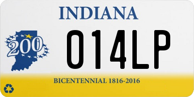 IN license plate 014LP