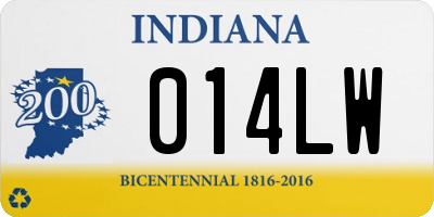 IN license plate 014LW