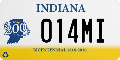 IN license plate 014MI