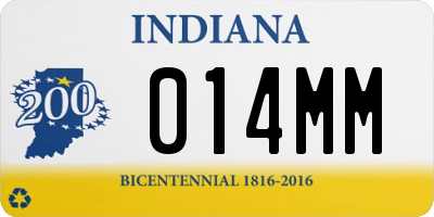 IN license plate 014MM