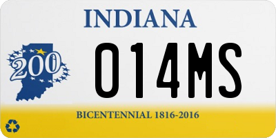 IN license plate 014MS