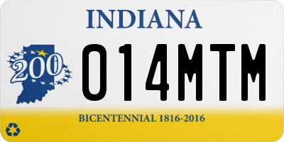 IN license plate 014MTM