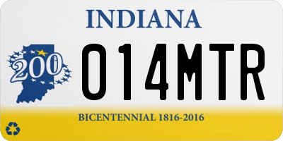IN license plate 014MTR