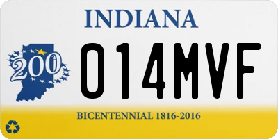 IN license plate 014MVF