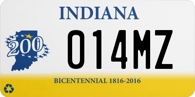 IN license plate 014MZ