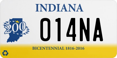 IN license plate 014NA