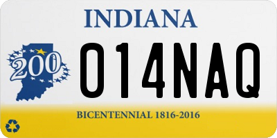IN license plate 014NAQ