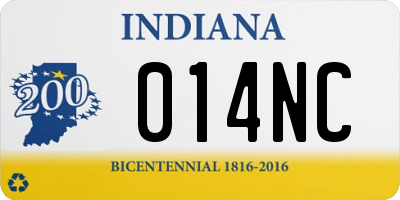 IN license plate 014NC