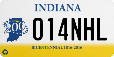 IN license plate 014NHL
