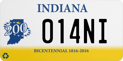 IN license plate 014NI