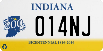IN license plate 014NJ