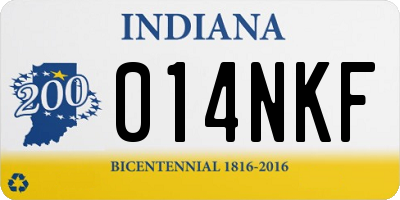 IN license plate 014NKF