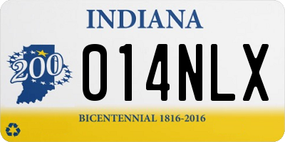 IN license plate 014NLX