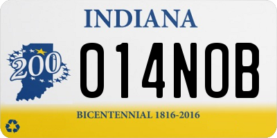 IN license plate 014NOB