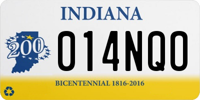 IN license plate 014NQO