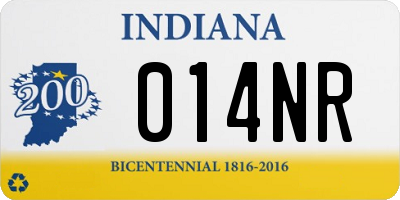 IN license plate 014NR