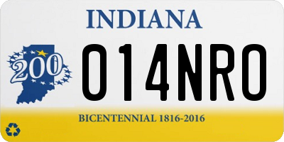IN license plate 014NRO