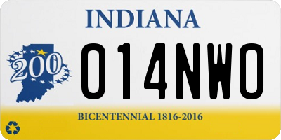 IN license plate 014NWO