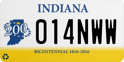 IN license plate 014NWW