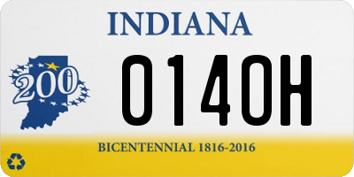 IN license plate 014OH