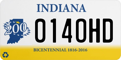 IN license plate 014OHD