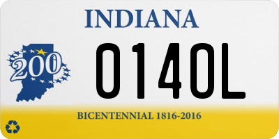 IN license plate 014OL