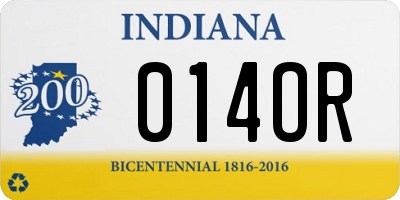 IN license plate 014OR