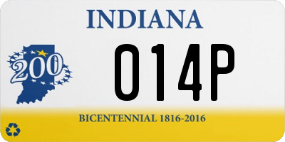 IN license plate 014P