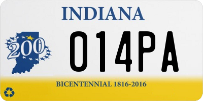IN license plate 014PA