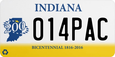 IN license plate 014PAC