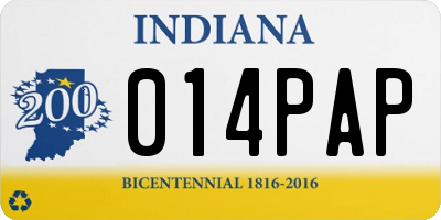 IN license plate 014PAP