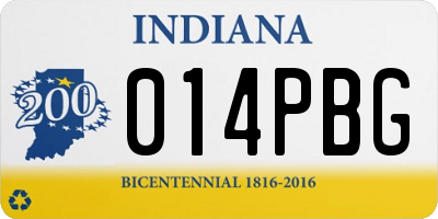 IN license plate 014PBG