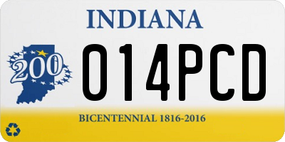 IN license plate 014PCD