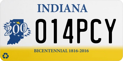 IN license plate 014PCY