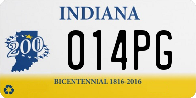 IN license plate 014PG