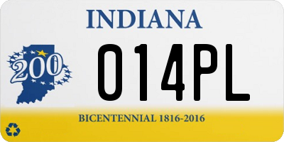 IN license plate 014PL