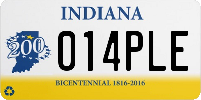 IN license plate 014PLE