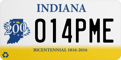 IN license plate 014PME