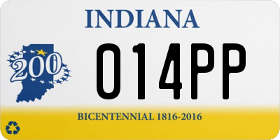 IN license plate 014PP