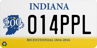 IN license plate 014PPL