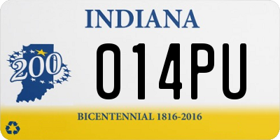 IN license plate 014PU