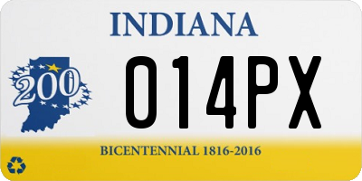 IN license plate 014PX