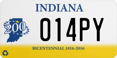 IN license plate 014PY