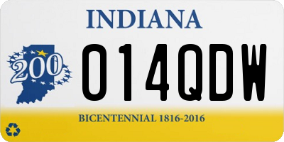 IN license plate 014QDW