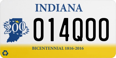 IN license plate 014QOO