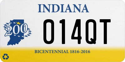 IN license plate 014QT