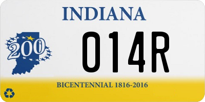 IN license plate 014R