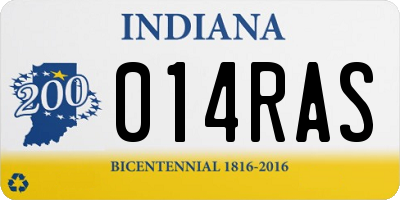 IN license plate 014RAS