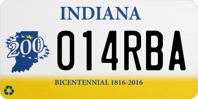 IN license plate 014RBA